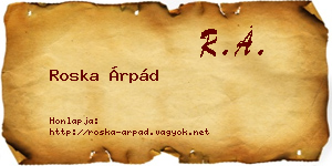 Roska Árpád névjegykártya