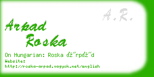 arpad roska business card